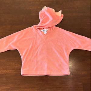 Old Navy Coral Kids Swim Coverup with Hood and Dinosaur Details